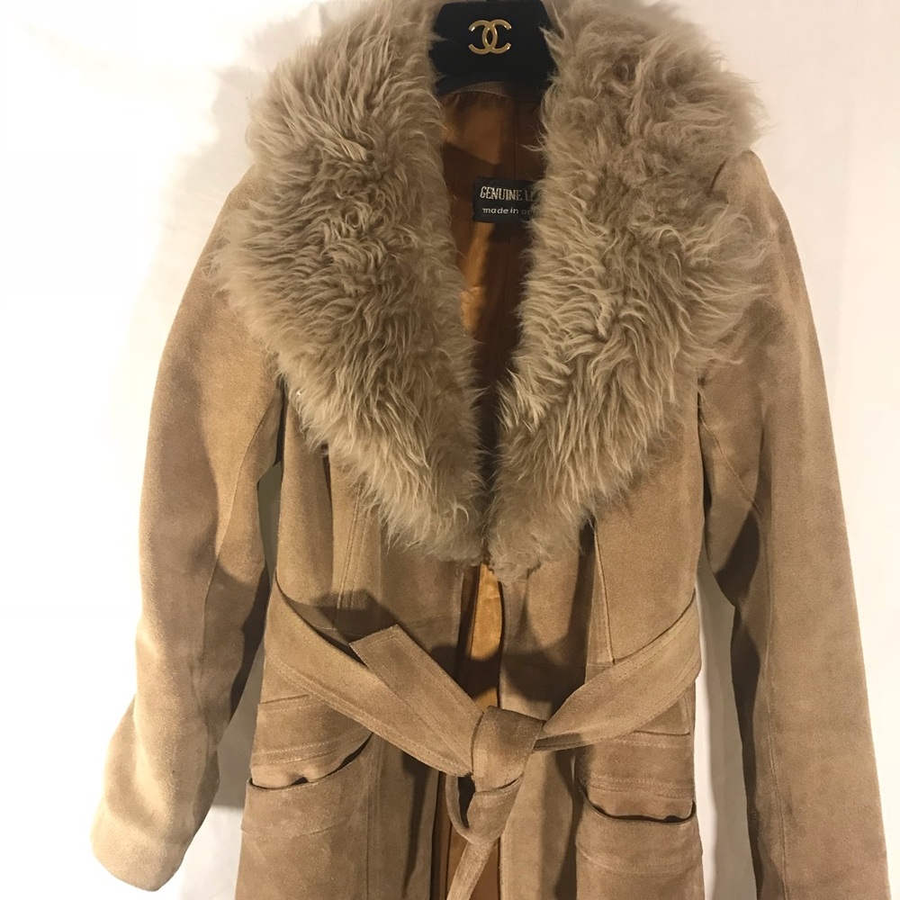 Vintage Full Length Coat with Fur Collar